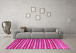 Machine Washable Oriental Pink Traditional Rug in a Living Room, wshcon847pnk