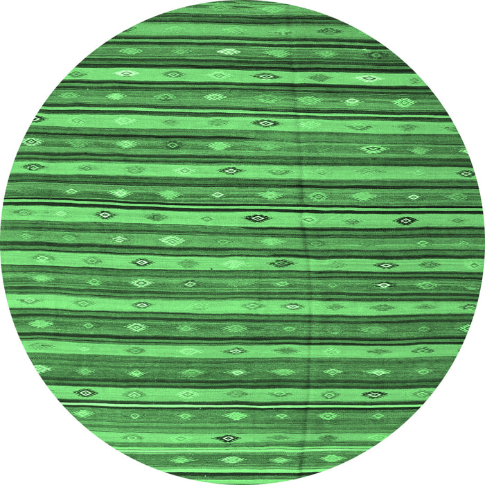 Round Oriental Emerald Green Traditional Rug, con847emgrn