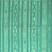 Square Abstract Turquoise Contemporary Rug, con848turq