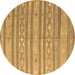 Round Abstract Brown Contemporary Rug, con848brn