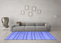 Machine Washable Abstract Blue Contemporary Rug, wshcon848blu