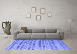 Machine Washable Abstract Blue Contemporary Rug in a Living Room, wshcon848blu