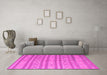 Machine Washable Abstract Pink Contemporary Rug in a Living Room, wshcon848pnk