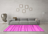 Machine Washable Abstract Pink Contemporary Rug, wshcon848pnk