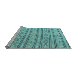 Sideview of Machine Washable Abstract Light Blue Contemporary Rug, wshcon848lblu
