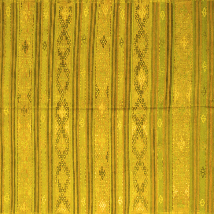 Square Abstract Yellow Contemporary Rug, con848yw