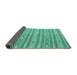 Sideview of Abstract Turquoise Contemporary Rug, con848turq