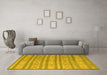 Machine Washable Abstract Yellow Contemporary Rug in a Living Room, wshcon848yw