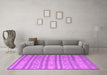 Machine Washable Abstract Purple Contemporary Area Rugs in a Living Room, wshcon848pur