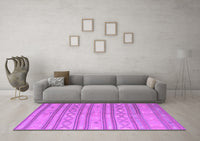 Machine Washable Abstract Purple Contemporary Rug, wshcon848pur