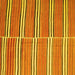 Square Machine Washable Oriental Yellow Traditional Rug, wshcon849yw