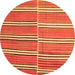 Square Oriental Orange Traditional Rug, con849org