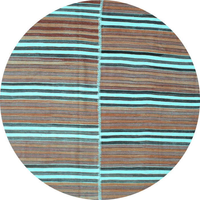 Round Oriental Light Blue Traditional Rug, con849lblu