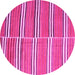 Round Machine Washable Oriental Pink Traditional Rug, wshcon849pnk