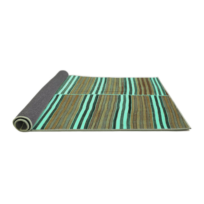 Sideview of Oriental Turquoise Traditional Rug, con849turq