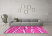 Machine Washable Oriental Pink Traditional Rug in a Living Room, wshcon849pnk