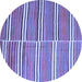 Round Machine Washable Oriental Blue Traditional Rug, wshcon849blu