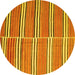 Round Oriental Yellow Traditional Rug, con849yw