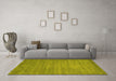 Machine Washable Abstract Yellow Contemporary Rug in a Living Room, wshcon84yw