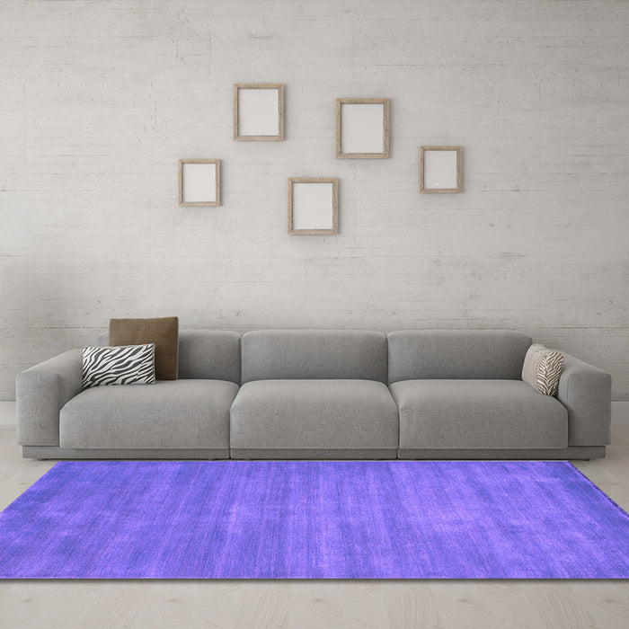 Machine Washable Abstract Purple Contemporary Area Rugs in a Living Room, wshcon84pur