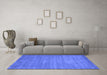 Machine Washable Abstract Blue Contemporary Rug in a Living Room, wshcon84blu
