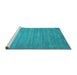 Sideview of Machine Washable Abstract Turquoise Contemporary Area Rugs, wshcon84turq