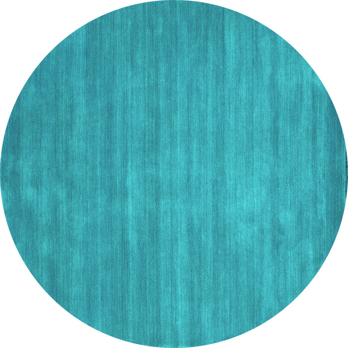 Round Machine Washable Abstract Turquoise Contemporary Area Rugs, wshcon84turq