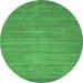 Round Abstract Emerald Green Contemporary Rug, con84emgrn