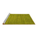 Sideview of Machine Washable Abstract Yellow Contemporary Rug, wshcon84yw