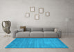 Machine Washable Abstract Light Blue Contemporary Rug in a Living Room, wshcon84lblu