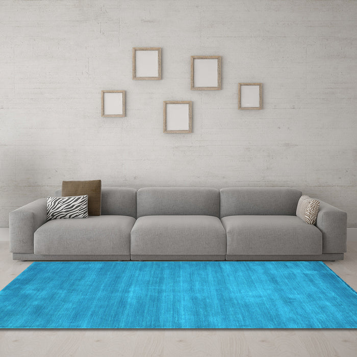 Machine Washable Abstract Light Blue Contemporary Rug in a Living Room, wshcon84lblu