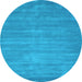 Round Machine Washable Abstract Light Blue Contemporary Rug, wshcon84lblu