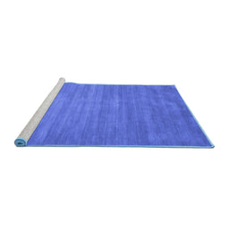 Sideview of Machine Washable Abstract Blue Contemporary Rug, wshcon84blu