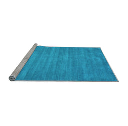 Sideview of Machine Washable Abstract Light Blue Contemporary Rug, wshcon84lblu