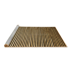 Sideview of Machine Washable Abstract Brown Contemporary Rug, wshcon850brn