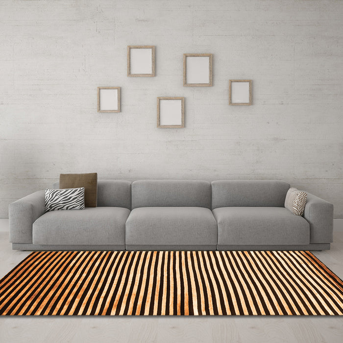Machine Washable Abstract Orange Contemporary Area Rugs in a Living Room, wshcon850org