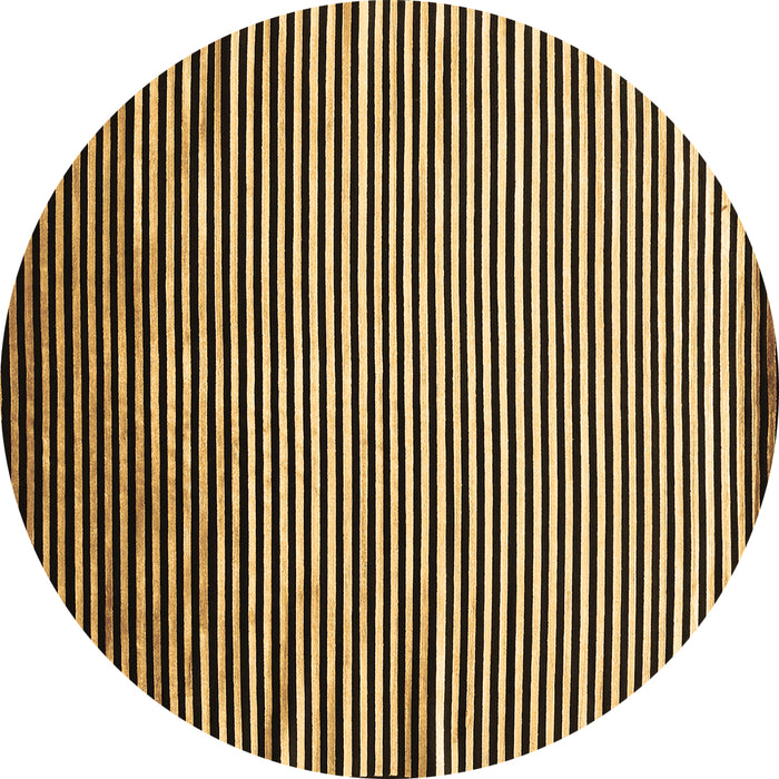 Round Abstract Brown Contemporary Rug, con850brn