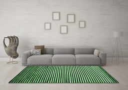 Machine Washable Abstract Emerald Green Contemporary Area Rugs in a Living Room,, wshcon850emgrn