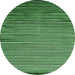 Round Machine Washable Abstract Emerald Green Contemporary Area Rugs, wshcon850emgrn