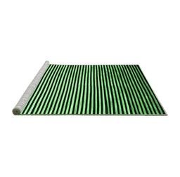 Sideview of Machine Washable Abstract Emerald Green Contemporary Area Rugs, wshcon850emgrn