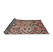 Thickness of Contemporary Brown Red Southwestern Rug, con851