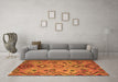 Machine Washable Southwestern Orange Country Area Rugs in a Living Room, wshcon851org