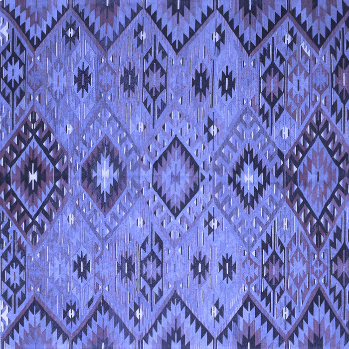 Square Machine Washable Southwestern Blue Country Rug, wshcon851blu