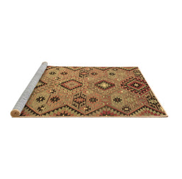 Sideview of Machine Washable Southwestern Brown Country Rug, wshcon851brn