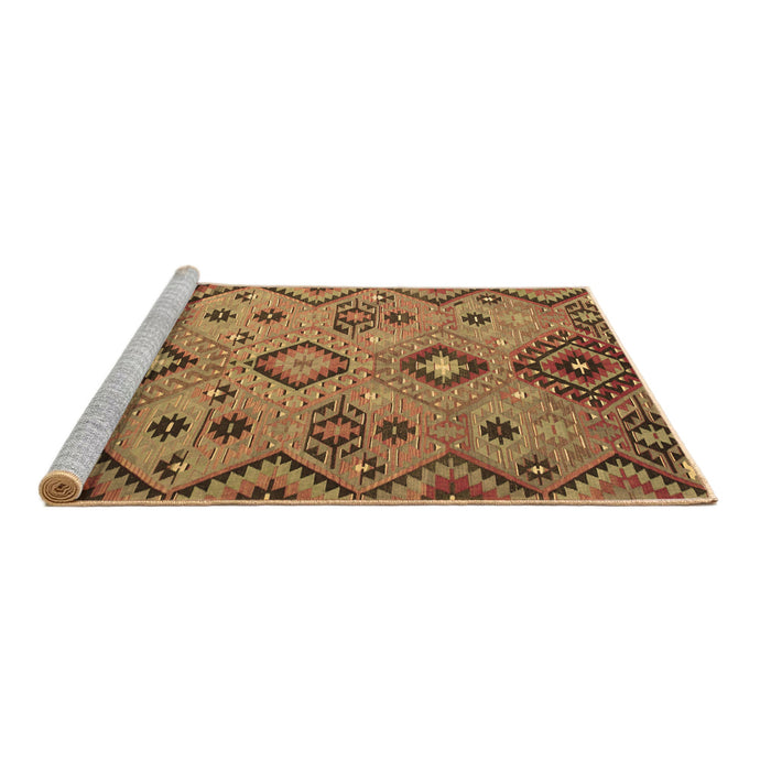 Sideview of Machine Washable Southwestern Brown Country Rug, wshcon851brn