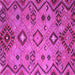 Square Machine Washable Southwestern Pink Country Rug, wshcon851pnk