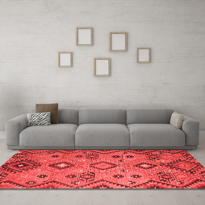 Country Red Washable Rugs