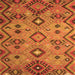 Round Machine Washable Southwestern Orange Country Area Rugs, wshcon851org