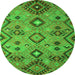 Square Southwestern Green Country Rug, con851grn