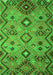 Serging Thickness of Machine Washable Southwestern Green Country Area Rugs, wshcon851grn